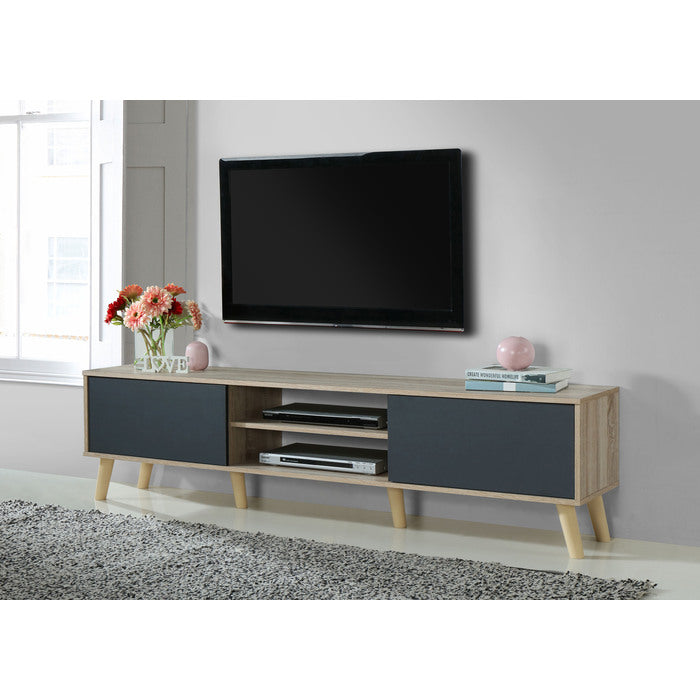 71" Natural & Gray TV Stand