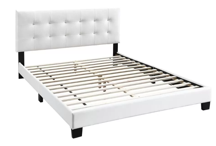 White Faux Leather Bedframe