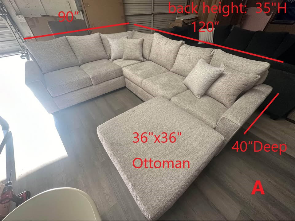 Custom Built Beige Sectional