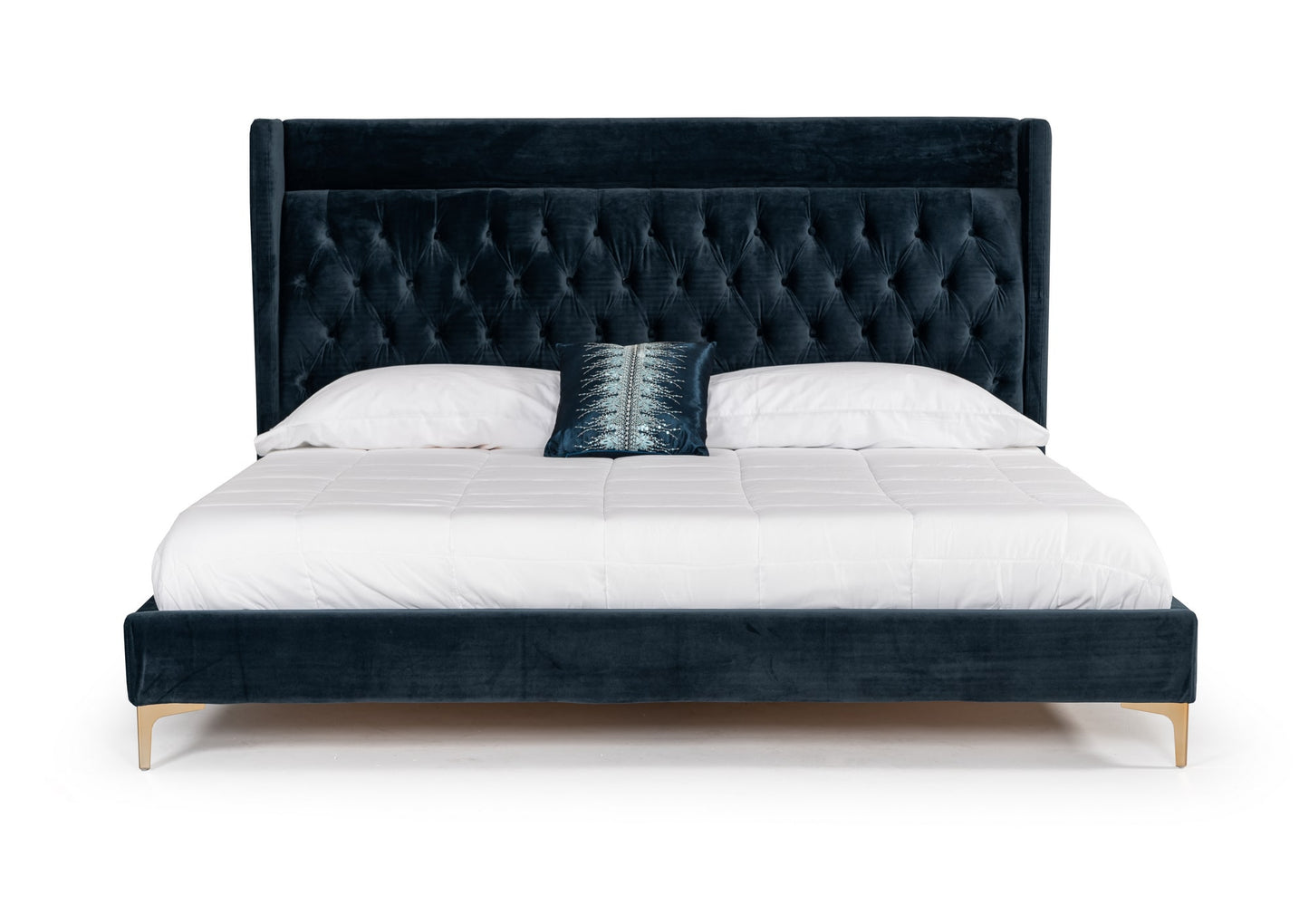 Modrest Wales Modern Blue Fabric Bed