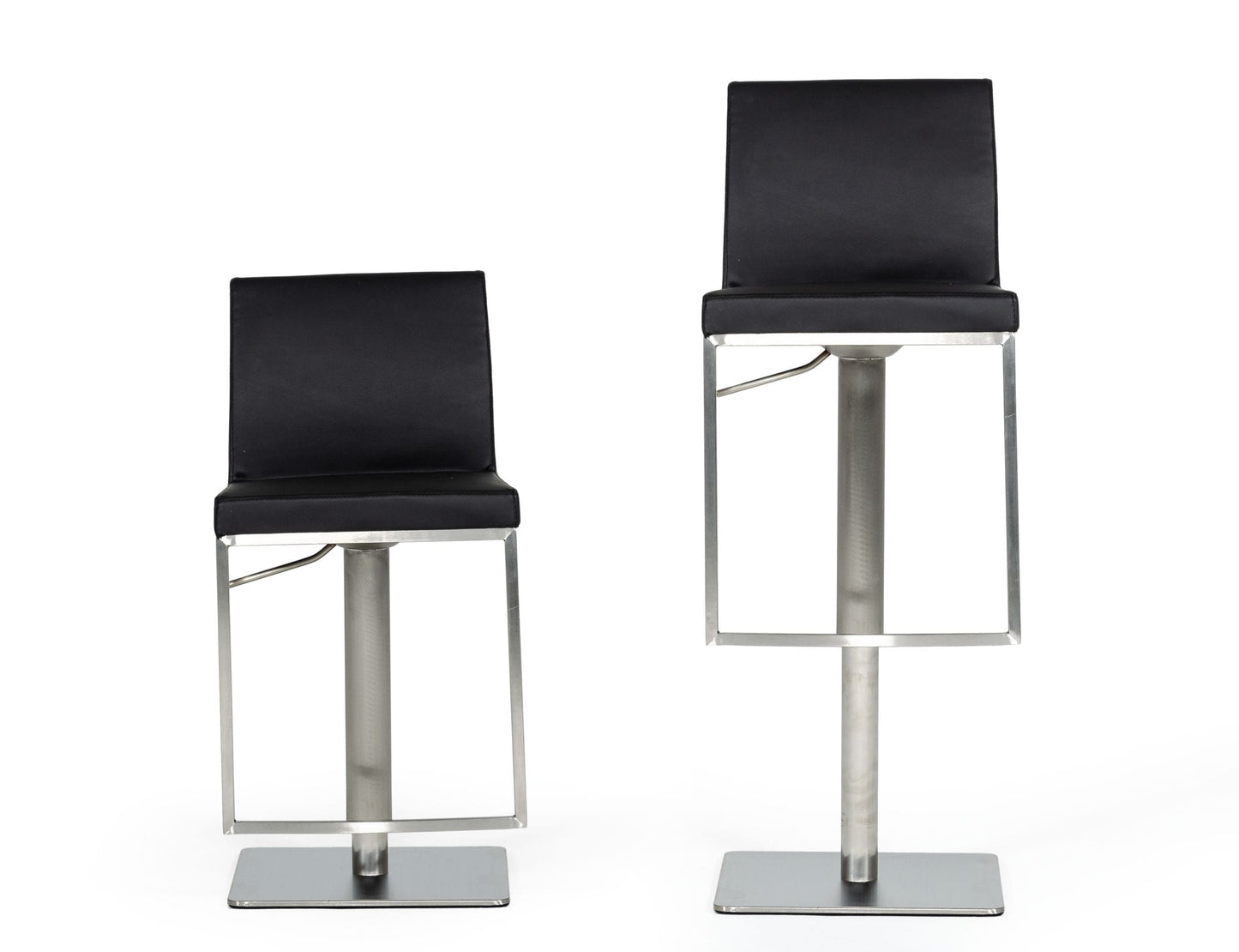 Modrest Folsum - Modern Black & Brushed Stainless Steel Bar Stool