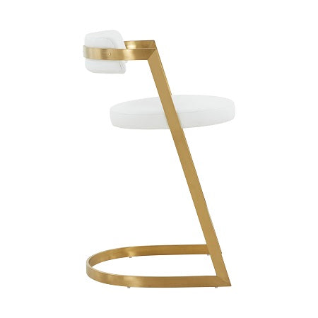 Modrest Shandra - White PU & Gold Counter Stool