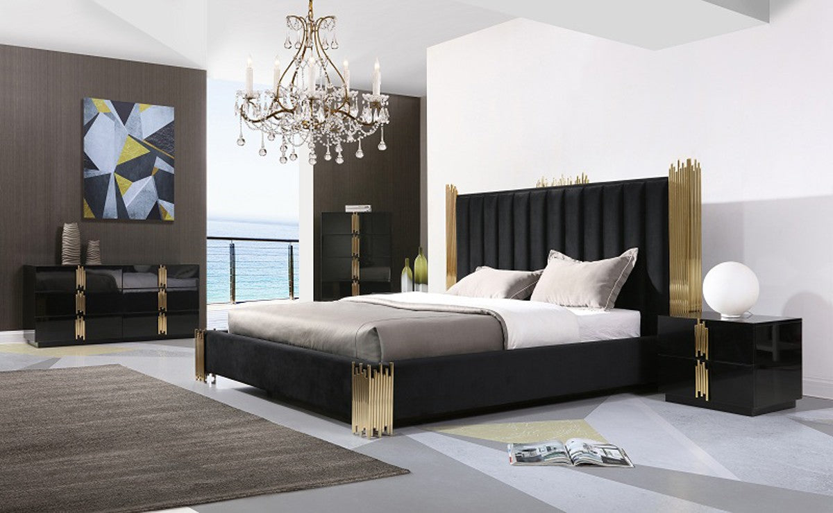Modrest Token Modern Black & Gold Bed