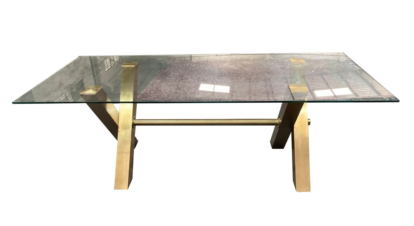 Modrest Dandy - Modern Golden & Glass Dining Table