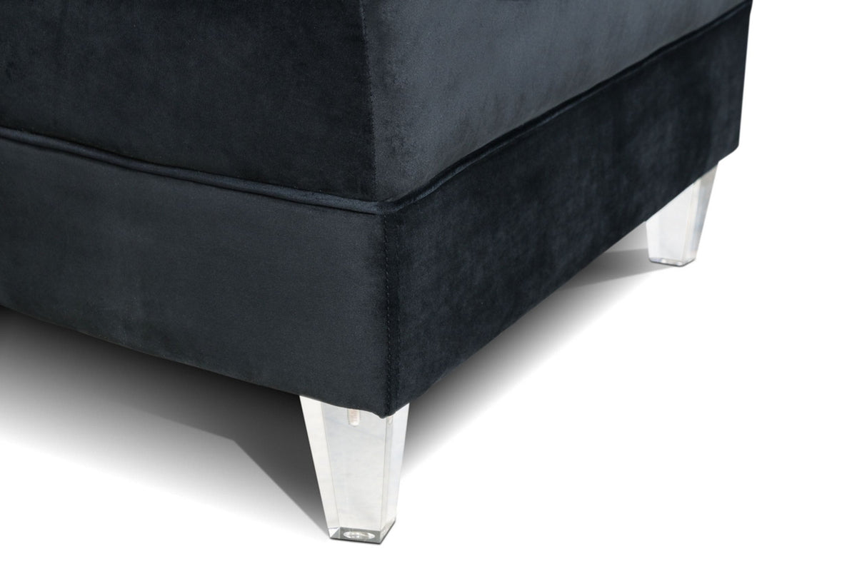 Divani Casa Darla - Modern Black Velvet Circular Sectional Sofa