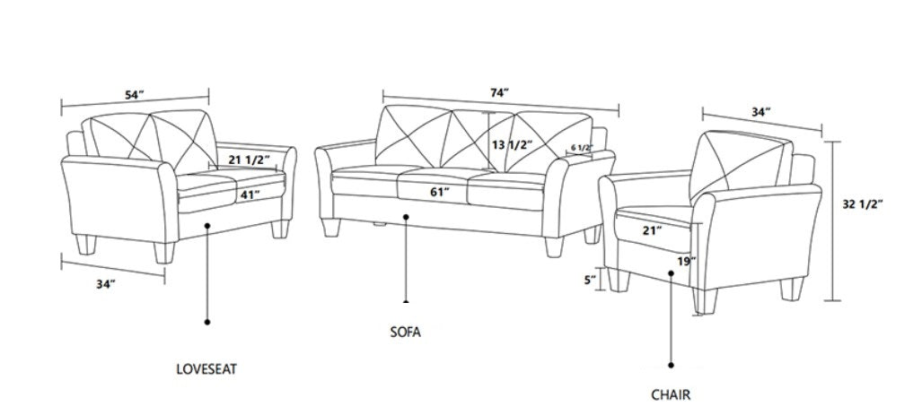 Taupe Flannel Sofa set (set of 3)
