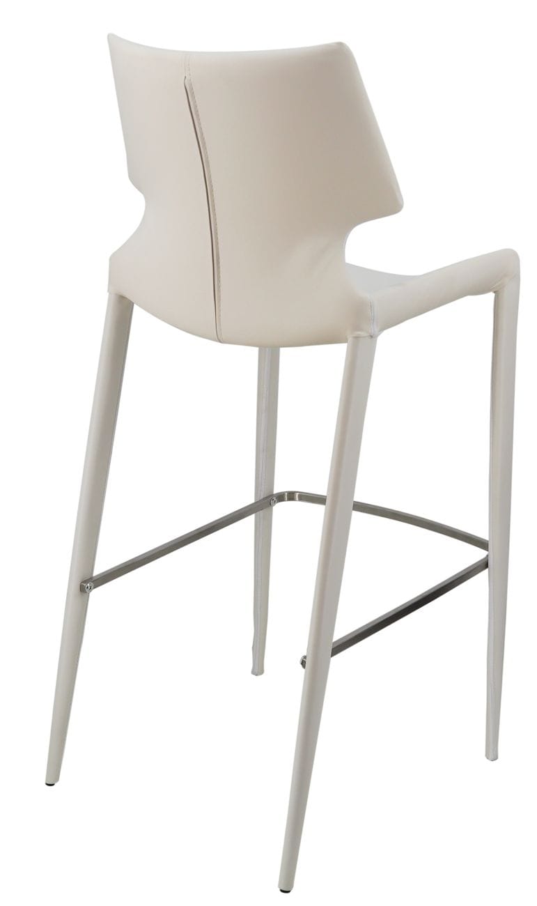 Modrest Hayes Modern White Eco-Leather Bar Stool (Set of 2)
