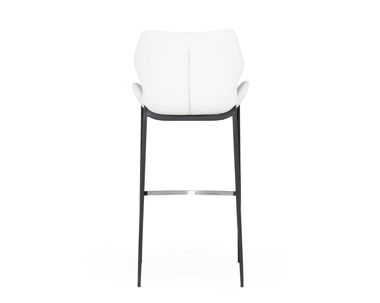 Modrest Ithaca - Modern White Leatherette Bar Stool (Set of 2)