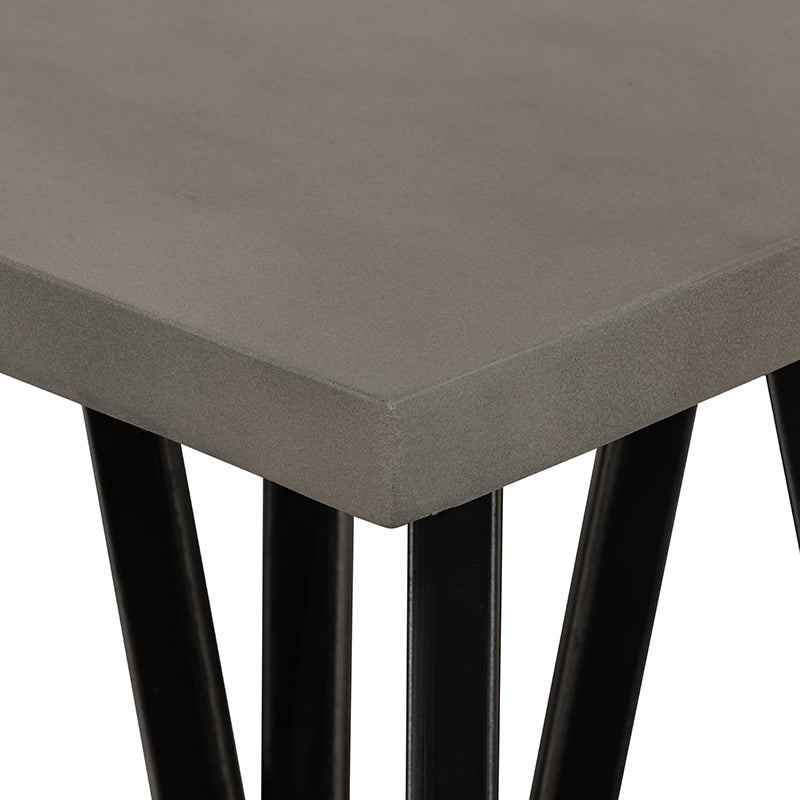 Modrest Richmond Modern Concrete & Black Metal End Table