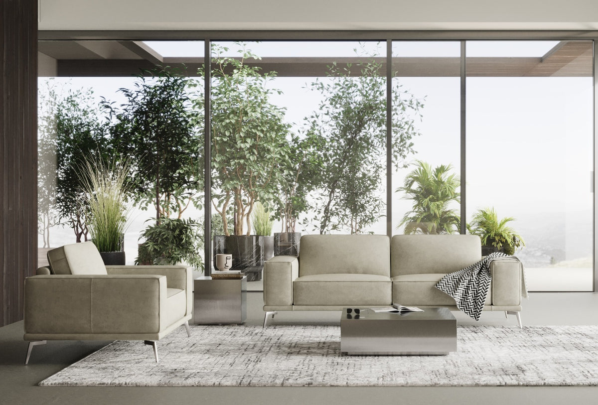Coronelli Collezioni Soho - Italian Grey Maya Cloud Leather Sofa