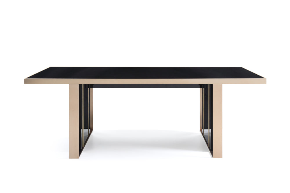 Nova Domus Cartier Modern Black & Rosegold Dining Table