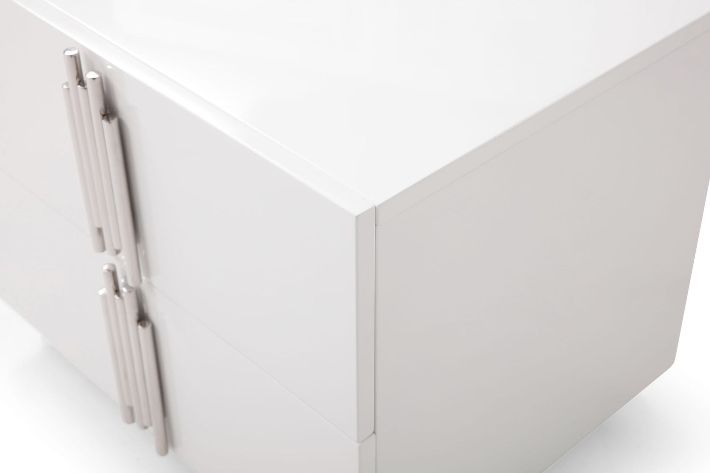 Modrest Token - Modern White & Stainless Steel Nightstand