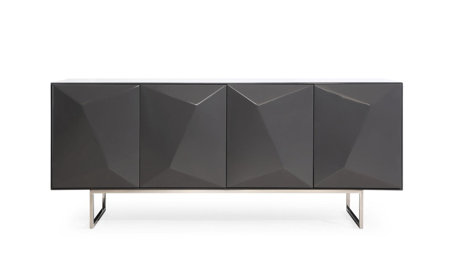 Modrest Vanguard - Modern Dark Grey High Gloss Buffet