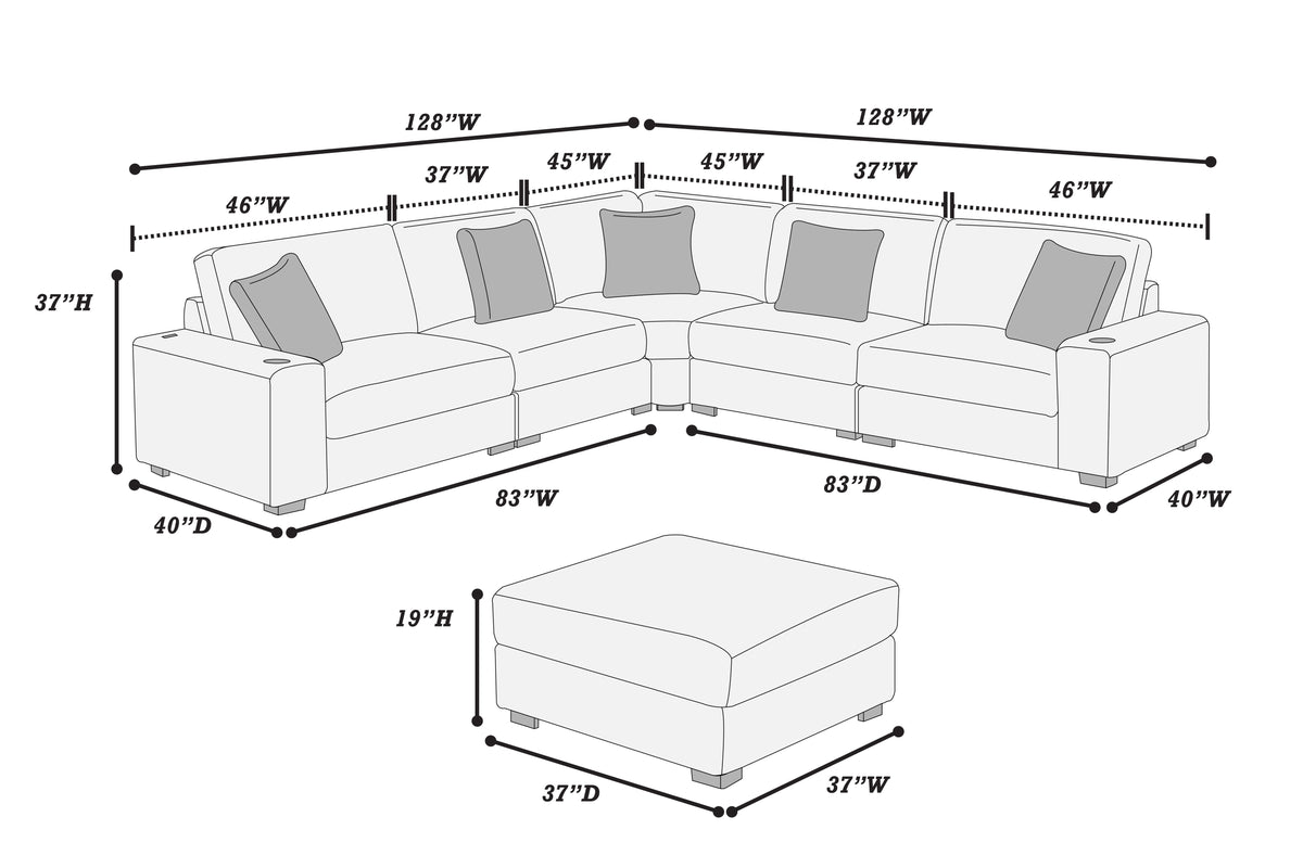 Jumbo Corduroy Customize Sectional
