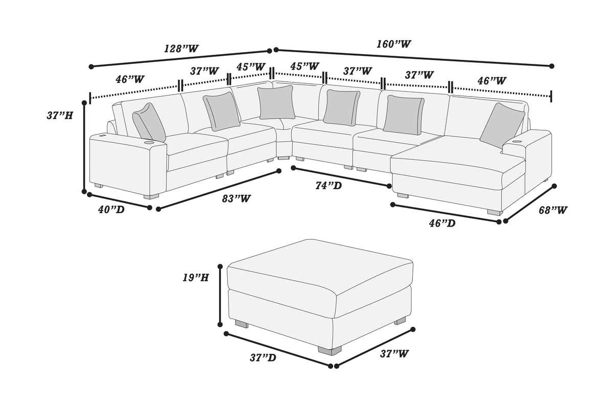 Jumbo Corduroy Modular Sectional