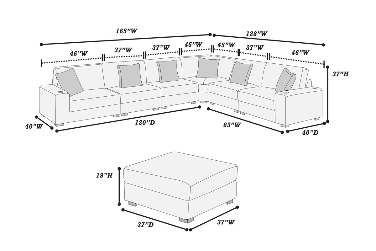 Jumbo Corduroy Customize Sectional