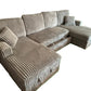 Sectional with Pullout Fur-Like Corduroy