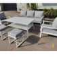 Outdoor White 6 Piece Grey Sofa Dining Set