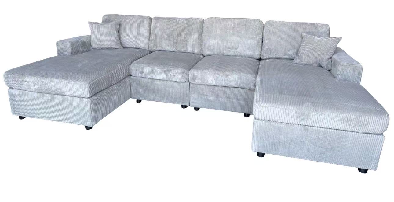 U Shape Corduroy Sectional