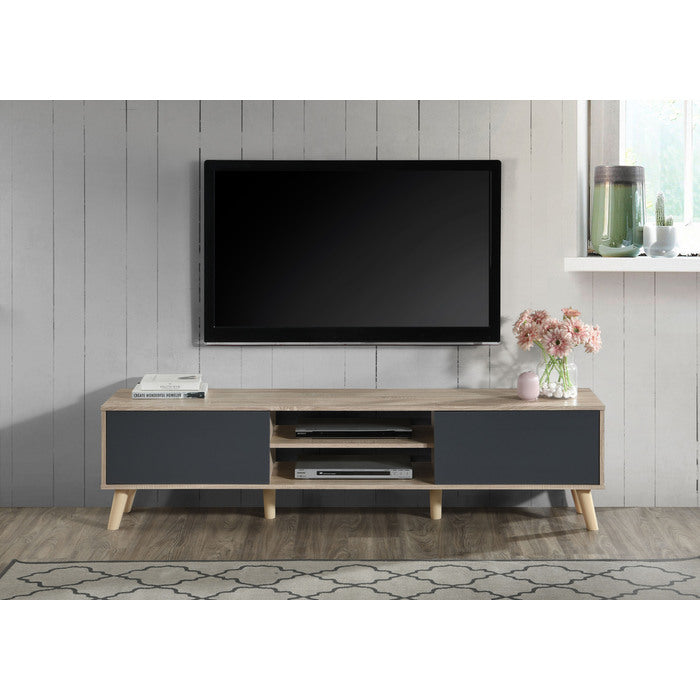 71"  Natural & Gray TV Stand