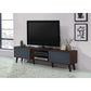 71"  Dark Walnut & Gray TV Stand