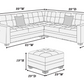 Fabric Sectional with Ottoman