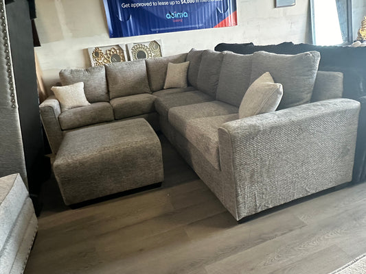 Custom Built Gray Sectional