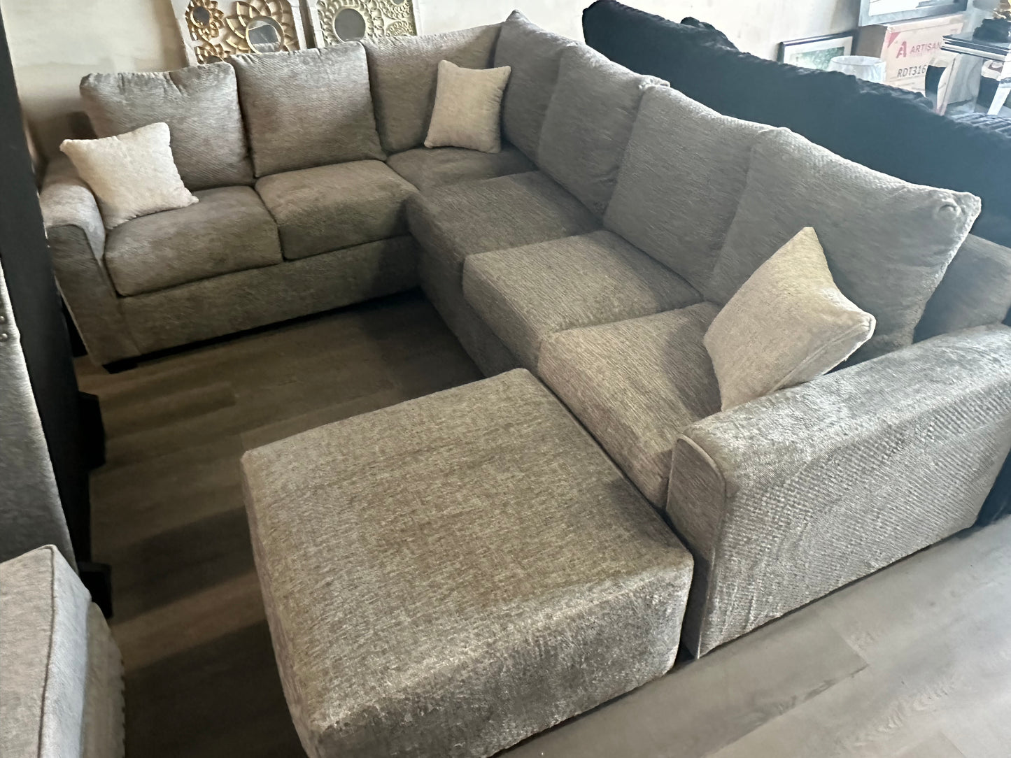 Custom Built Gray Sectional