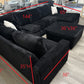 Custom Built Black U Shape Sectional