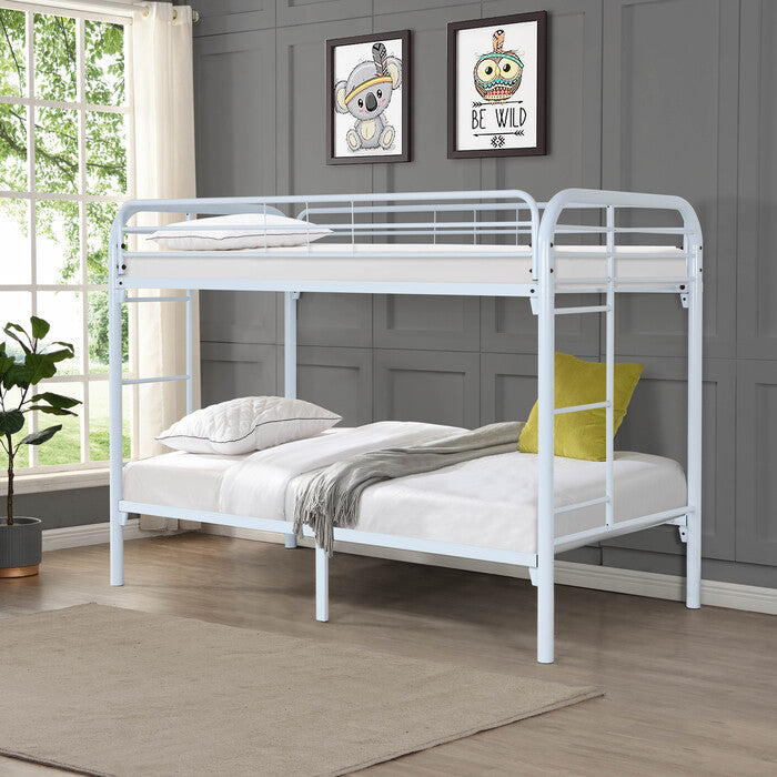 White Metal Bunk Bed Twin/Twin
