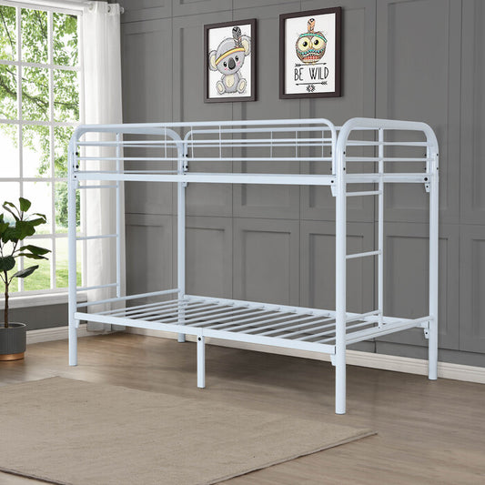 White Metal Bunk Bed Twin/Twin