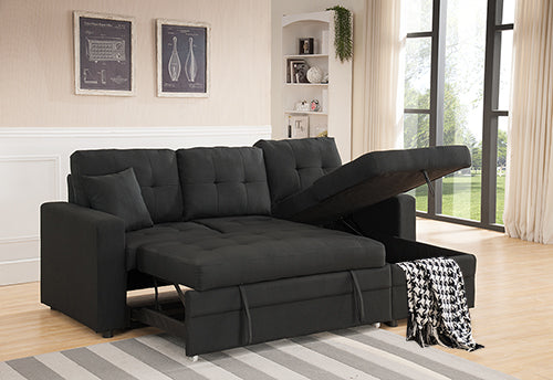 Fabric Sectional with Pull Out