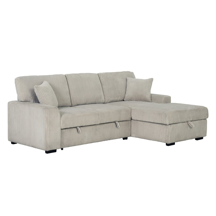 Gray Sectional with Pullout