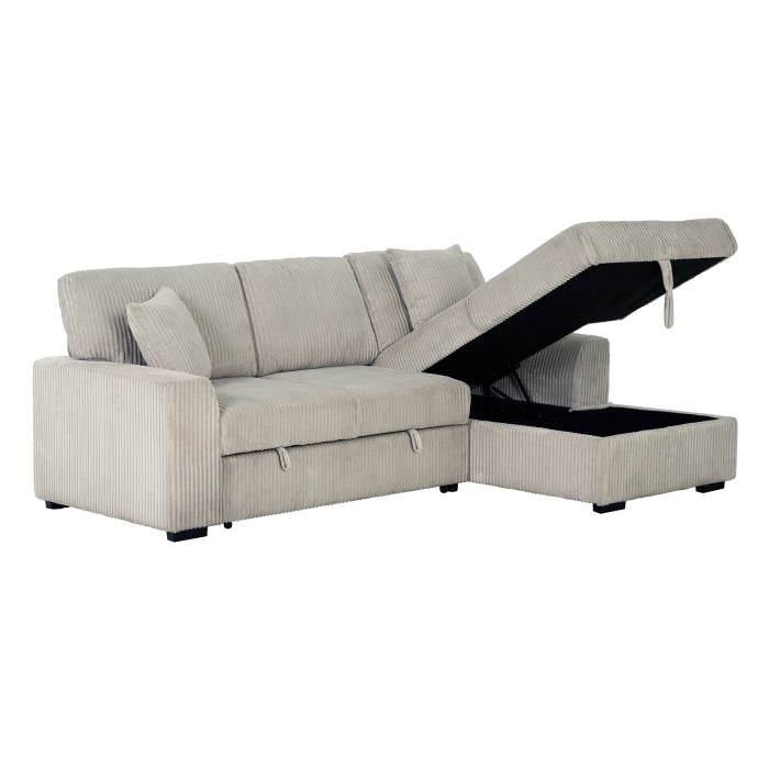 Gray Sectional with Pullout