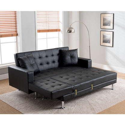Faux Leather Convertible Sectional