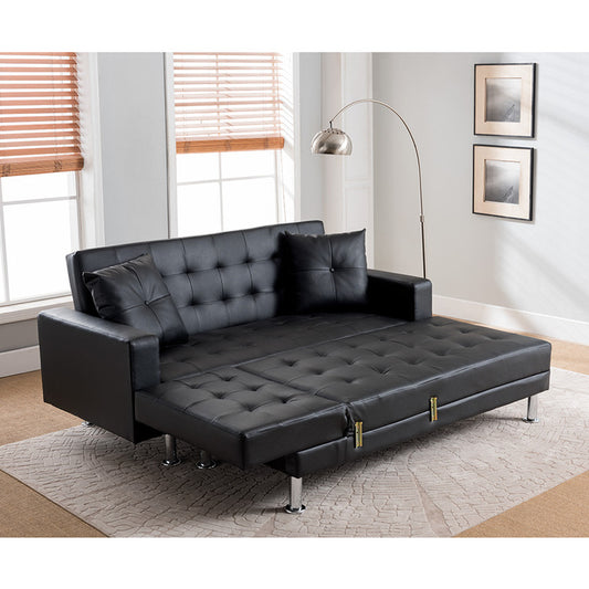 Faux Leather Convertible Sectional