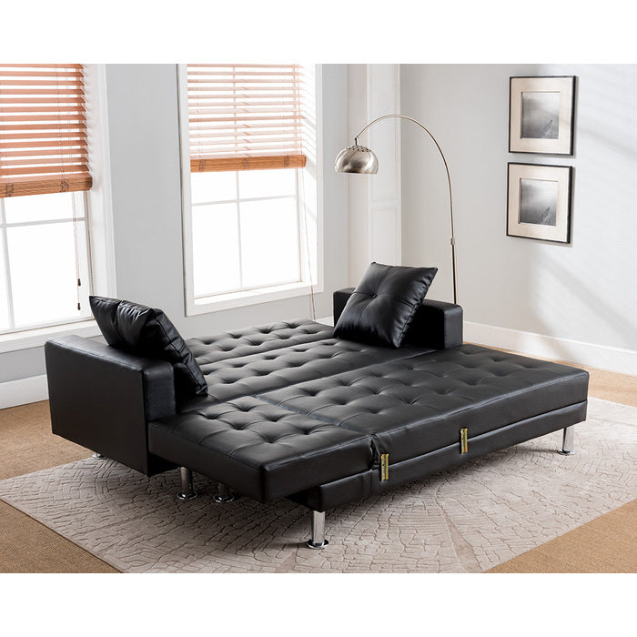 Faux Leather Convertible Sectional