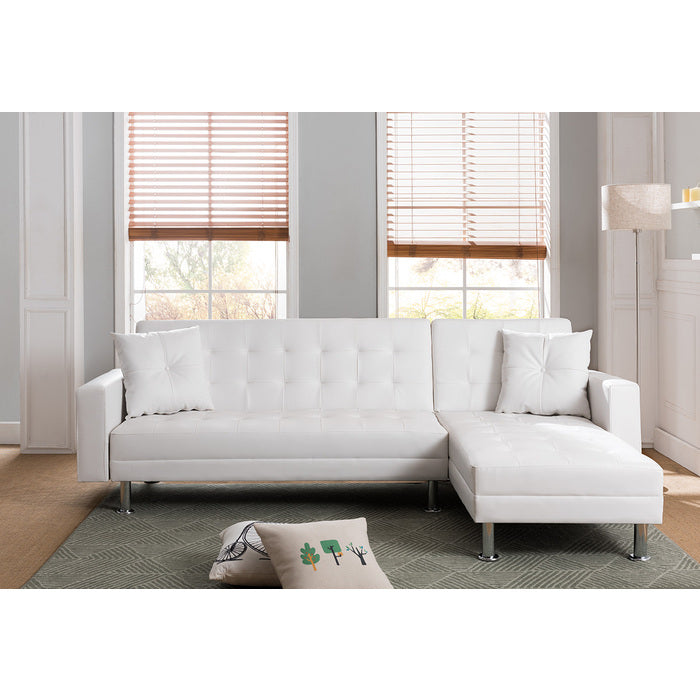 Faux Leather Convertible Sectional