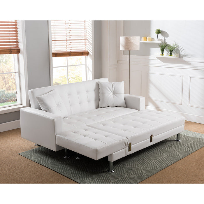 Faux Leather Convertible Sectional