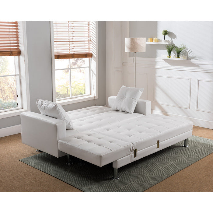 Faux Leather Convertible Sectional