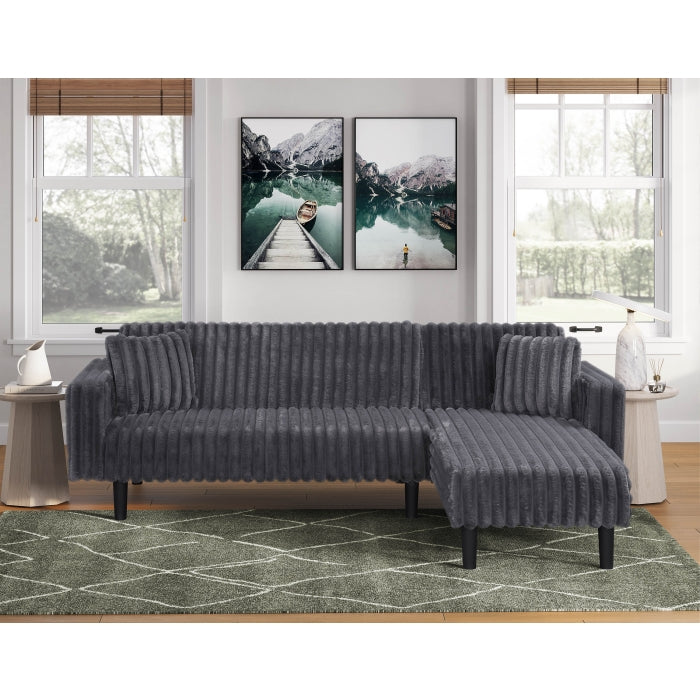 Corduroy Upholstered Reversible Sectional