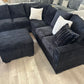 Custom Built Black Sectional