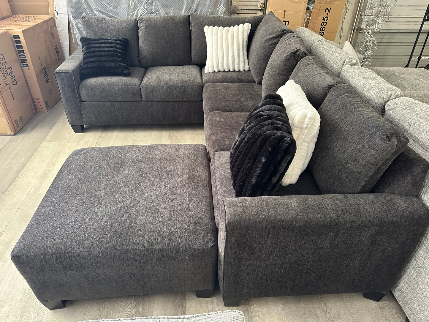 Dark Geay Sectional