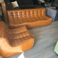 Brown Pu leather and chair set