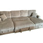 Sectional with Pullout Fur-Like Corduroy