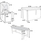 Gray 6 PC dining set