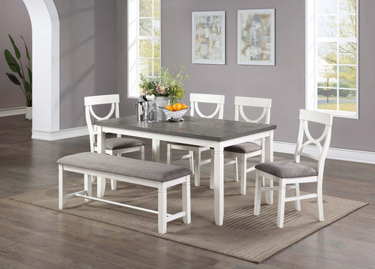 White 6 PC dining set