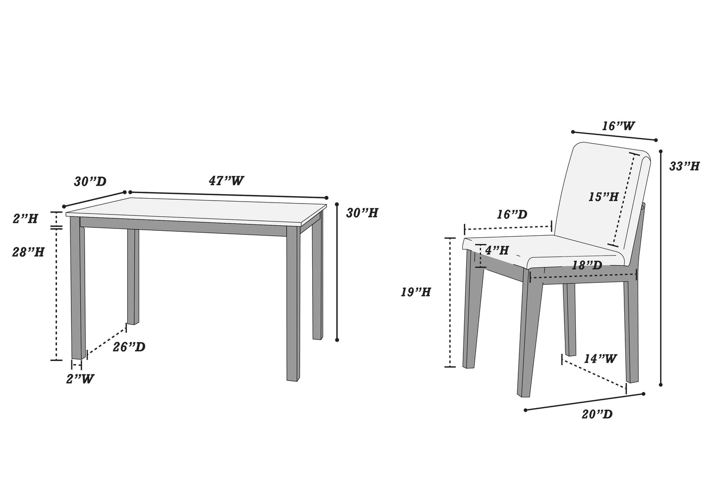 Gray Dining Set 5pc