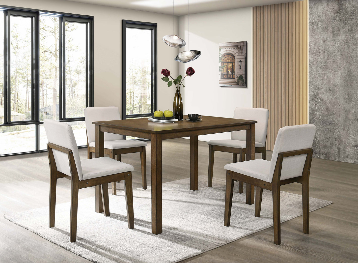 Dark Walnut Dining Set 5pc