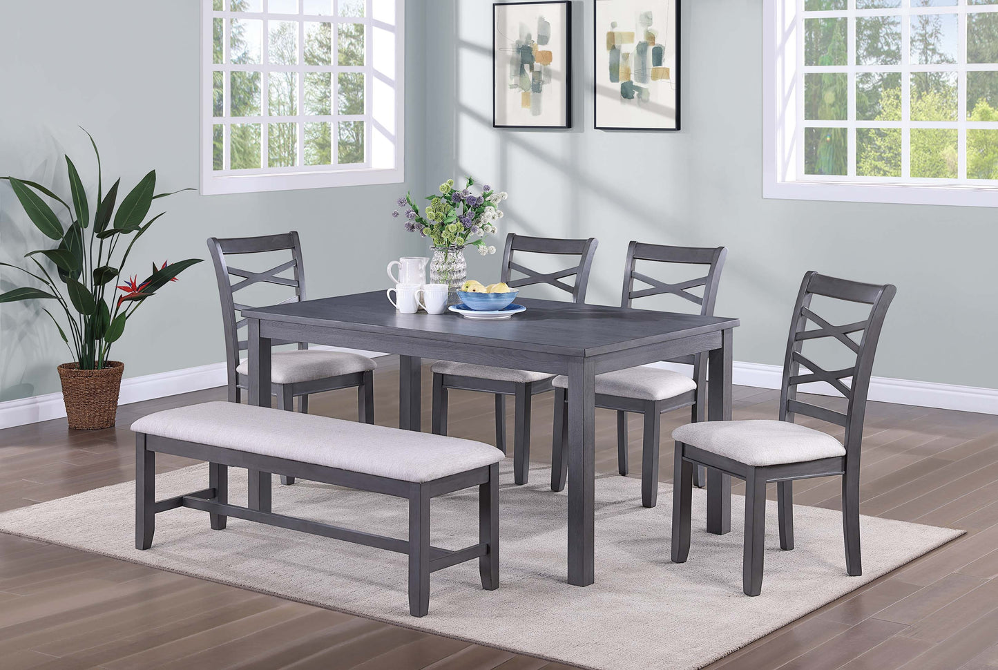 Gray 6 PC dining set